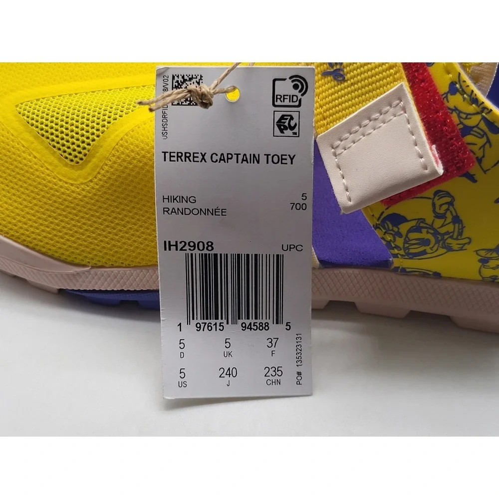 Adidas Terrex Captain Toey Hiking Boys Size 5‎ Yellow Blue Sandals IH2908